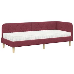 vidaXL Estructura de cama en esquina Rojo vino 80 x 200 cm tela