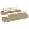 vidaXL Conjunto de sof&aacute;s de jard&iacute;n 9 uds. Beige rat&aacute;n sint&eacute;tico