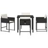 vidaXL Conjunto de Comedor de Jard&iacute;n 5 pcs Negro rat&aacute;n sint&eacute;tico