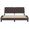 vidaXL Estructura de cama con LED sin colch&oacute;n marr&oacute;n oscuro 160x200 cm