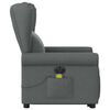 vidaXL Sillón de masaje eléctrico reclinable elevable tela gris oscuro