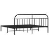 vidaXL Estructura cama sin colch&oacute;n con cabecero metal negro 193x203 cm