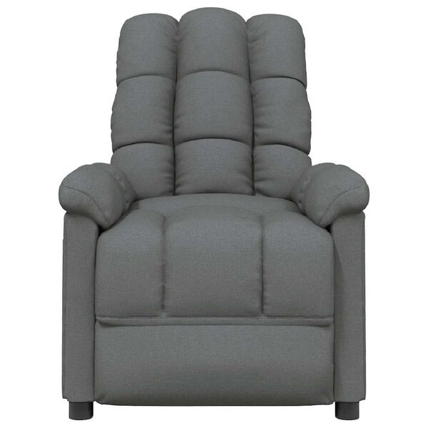 vidaXL Sillón reclinable de tela gris oscuro