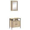 vidaXL Juego de muebles de ba&ntilde;o 2 pcs Marr&oacute;n Madera contrachapada