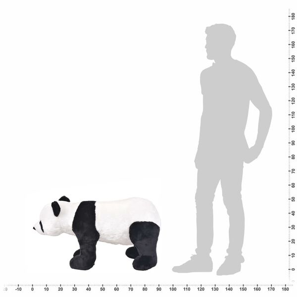 vidaXL Oso panda de peluche de pie negro y blanco XXL