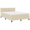 vidaXL Cama tipo Box Spring con tiras LED Crema 140 x 190 cm tela
