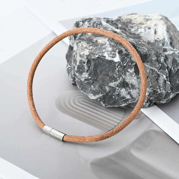 vidaXL Cordón de cuero Marrón Ø5 mm x 50 m Cuero