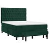 vidaXL Cama box spring con colch&oacute;n terciopelo verde oscuro 140x200 cm