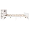 vidaXL Cama con estanter&iacute;a sin colch&oacute;n madera maciza blanca 140x190 cm