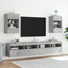 vidaXL Mueble de TV de pared con luces LED gris hormig&oacute;n 40x30x60,5 cm