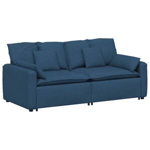 vidaXL Sof&aacute; modular con cojines azul