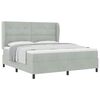 vidaXL Cama tipo Box Spring Gris Claro 200 x 180 cm Poli&eacute;ster