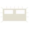 vidaXL Pared lateral de cenador con ventanas color crema 4x2 m