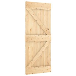 vidaXL Puerta Corredera NARVIK Natural y negro 85 x 210 cm (213,5 cm)
