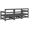 vidaXL Juego de muebles de jard&iacute;n 3 pzas madera maciza de pino gris