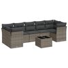 vidaXL Set de sof&aacute;s de jard&iacute;n 8 pzas y cojines rat&aacute;n sint&eacute;tico gris