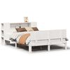 vidaXL Cama con estanter&iacute;a sin colch&oacute;n madera maciza blanca 160x200 cm