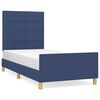 vidaXL Estructura de cama sin colch&oacute;n tela azul 100x200 cm