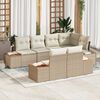 vidaXL Conjunto de sofá de jardín 7 pcs Beige ratán sintético