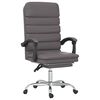 vidaXL Sill&oacute;n de oficina reclinable con masaje, de piel sint&eacute;tica gris