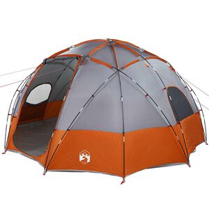 vidaXL Tienda de camping Gris y naranja 475 x 475 x 235 cm Poli&eacute;ster