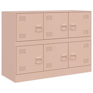 vidaXL Aparador de acero rosa 99x39x73 cm