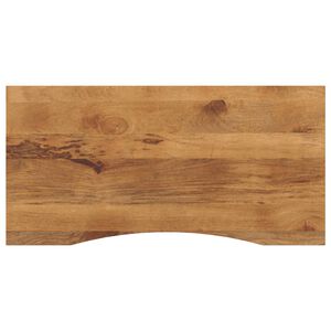 vidaXL Tablero escritorio con curva madera mango rugosa 140x50x2,5 cm