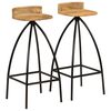 vidaXL Taburetes de barra de cocina 2 unidades madera maciza de mango