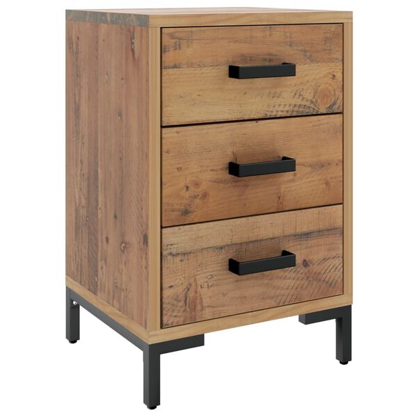 vidaXL Mesita de noche madera maciza pino reciclada marr&oacute;n 40x30x55 cm