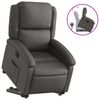 vidaXL Sill&oacute;n reclinable elevable cuero aut&eacute;ntico gris