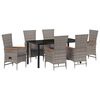 vidaXL Conjunto de Comedor de Jard&iacute;n 7 uds. Gris
