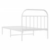 vidaXL Estructura cama sin colch&oacute;n con cabecero metal blanco 107x203cm