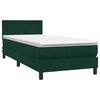 vidaXL Cama box spring con colch&oacute;n terciopelo verde oscuro 100x220 cm