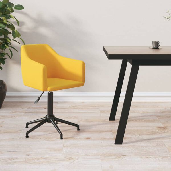 vidaXL Silla de comedor giratoria de terciopelo amarillo