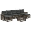 vidaXL Conjunto de sof&aacute;s de jard&iacute;n 8 pcs Gris y Gris Oscuro