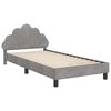 vidaXL Cama para ni&ntilde;os con cabecero Gris Claro 80 x 200 cm Terciopelo