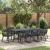 vidaXL Conjunto de Comedor de Jard&iacute;n 9 pcs Negro rat&aacute;n sint&eacute;tico
