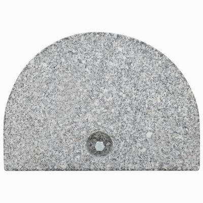 vidaXL Base de sombrilla de granito semicircular gris 10 kg