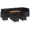 vidaXL Conjunto de sof&aacute;s de jard&iacute;n 10 uds. Negro rat&aacute;n sint&eacute;tico
