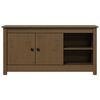vidaXL Mueble de TV madera maciza de pino marrón miel 103x36,5x52 cm