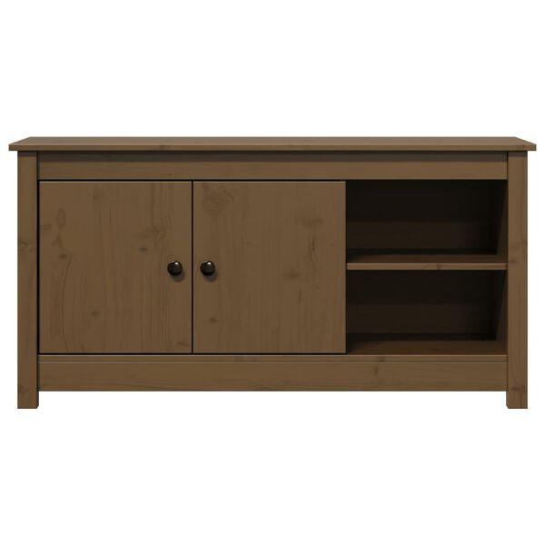 vidaXL Mueble de TV madera maciza de pino marrón miel 103x36,5x52 cm