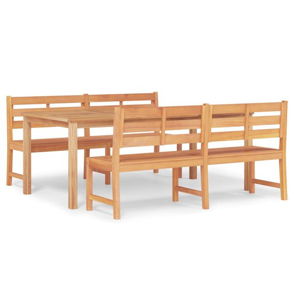 vidaXL Juego de comedor para jard&iacute;n 3 pzas madera maciza de teca