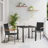 vidaXL Conjunto de Comedor de Jard&iacute;n 3 pcs Negro