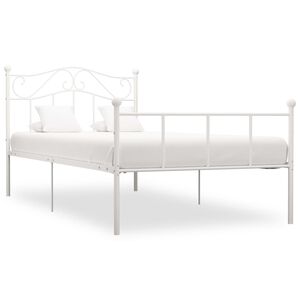 vidaXL Estructura de cama sin colch&oacute;n metal blanca 90x200 cm