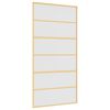 vidaXL Puerta corredera dorada de vidrio ESG esmerilado y aluminio