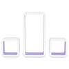 vidaXL Estantes flotantes pared 3 pzas libros/DVD MDF blanco morado