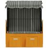 vidaXL Silla playa Strandkorb dosel ratán sintético madera negro gris