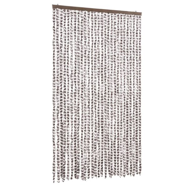 vidaXL Cortina antimoscas chenilla beige y blanco 118x220 cm