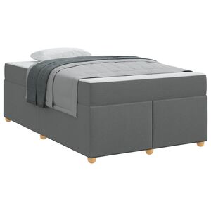 vidaXL Estructura de cama con colch&oacute;n Gris oscuro 120 x 200 cm tela
