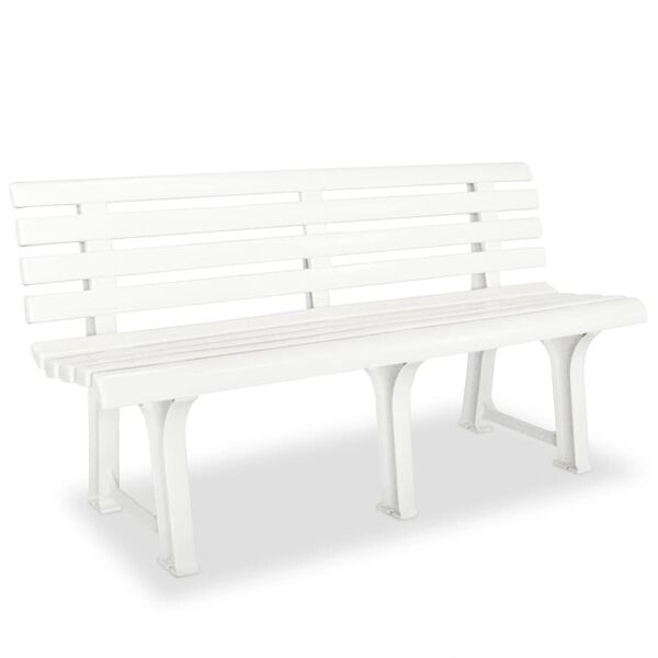 vidaXL Banco de jardín plástico blanco 145,5 cm